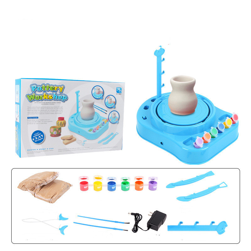 Kids Pottery Wheel Workshop Kit with Clay & Paints โ photo 2