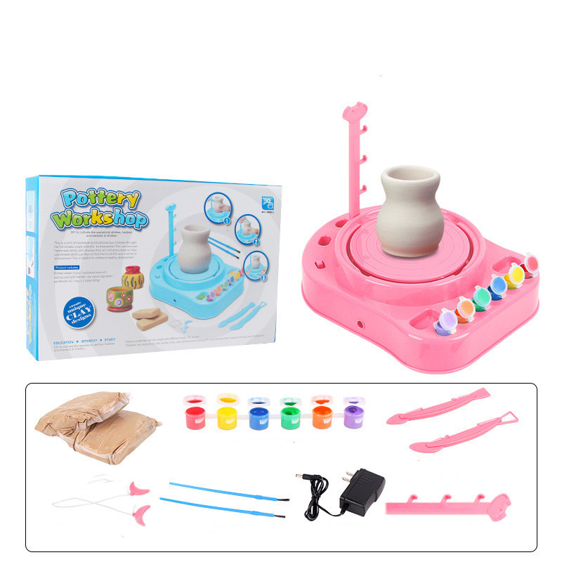 Kids Pottery Wheel Workshop Kit with Clay & Paints โ photo 4