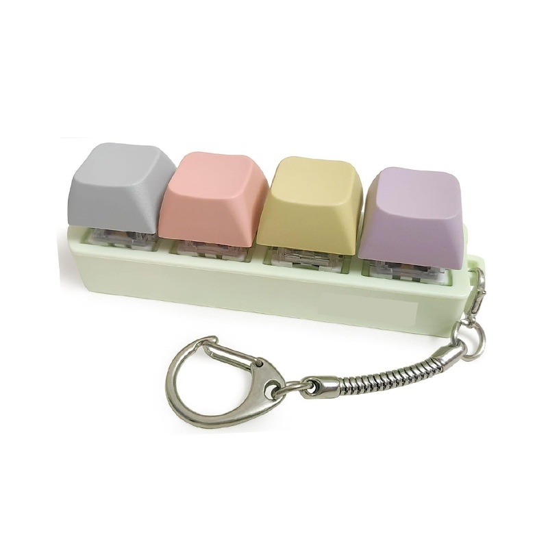 Four-Key Pastel Keyboard Clicker Keychain