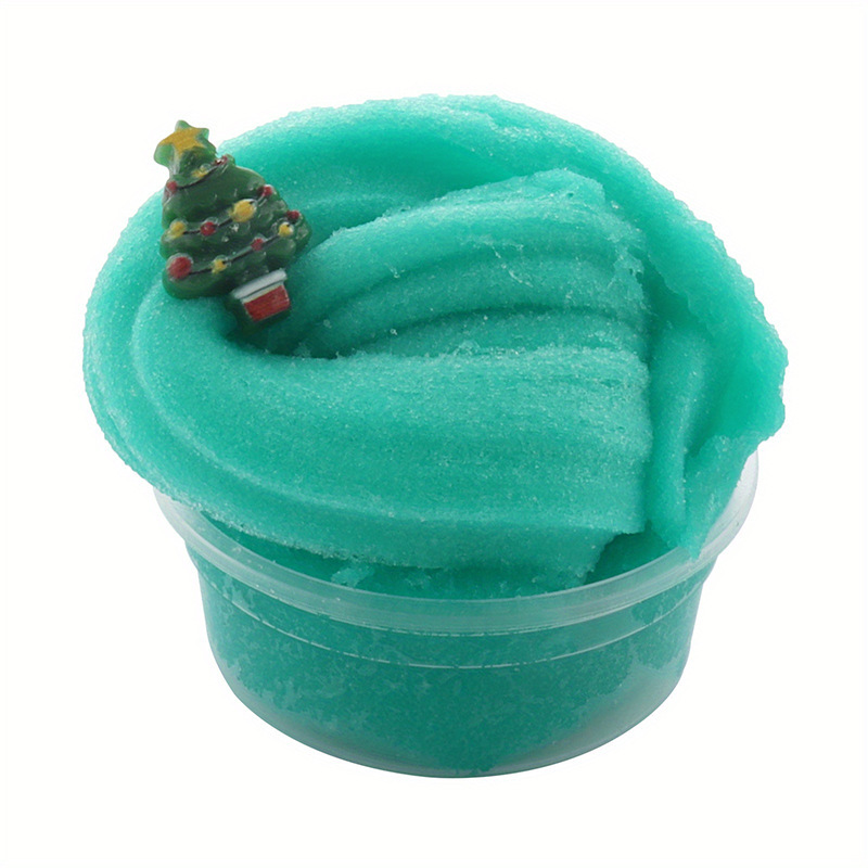 Christmas Teal Cloud Slime With Tree Charm