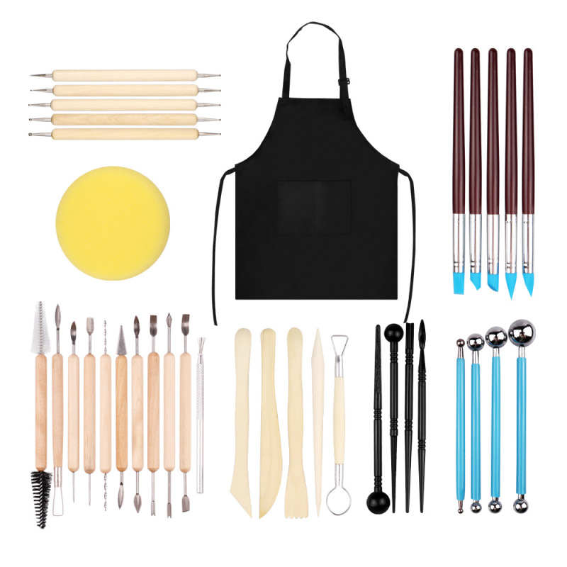 Pottery & Clay Sculpting Tool Set with Apron — photo 2