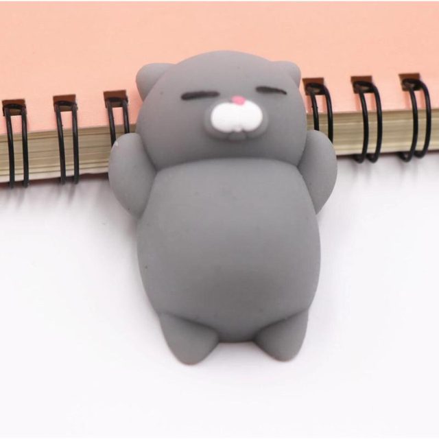 Sleepy Gray Kitty Mochi Squishy
