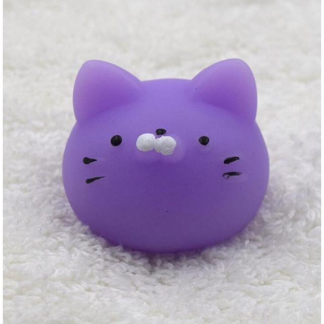 Purple Cat Face Mochi Squishy
