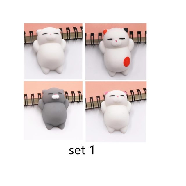 Sleepy Cat Mochi Squishy Set of 4