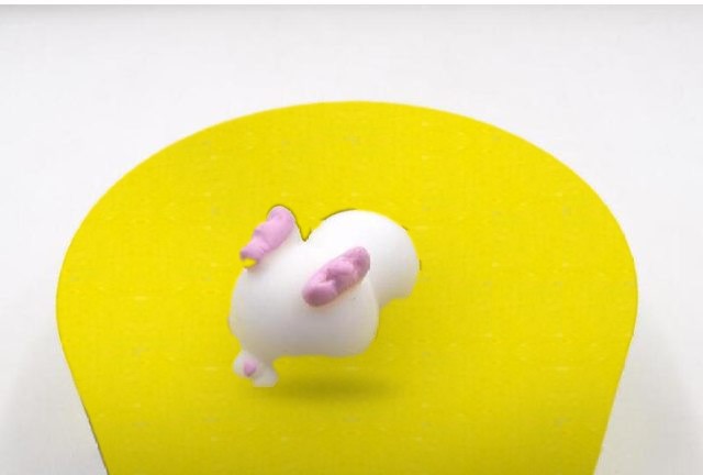 Pink-Eared White Bunny Mochi Squishy