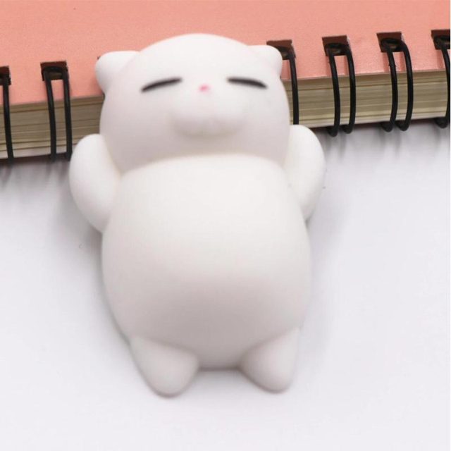 Sleepy White Kitty Mochi Squishy