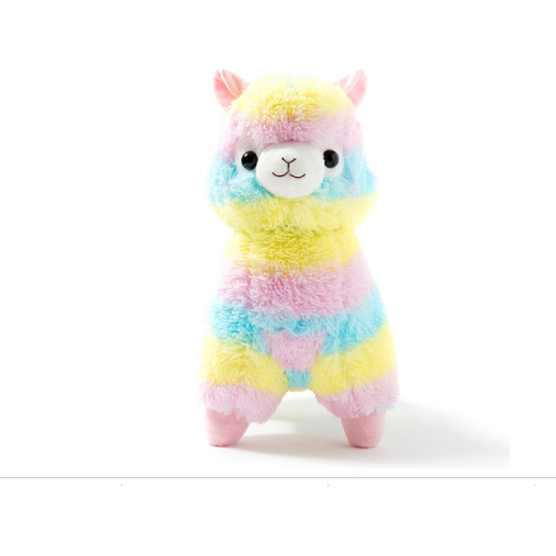Rainbow Fluffy Alpaca Plush, 20cm