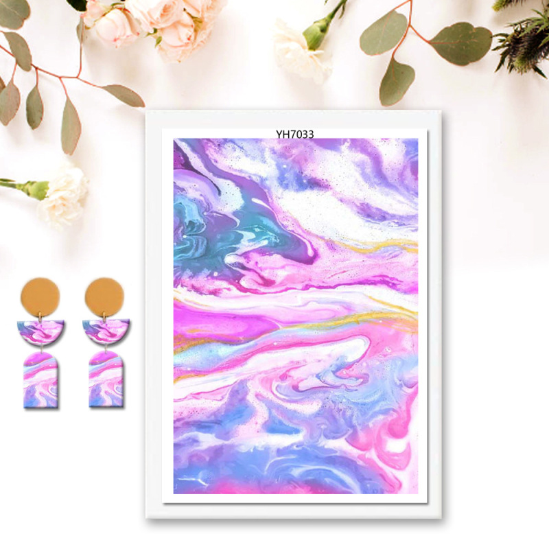 Marbled Polymer Clay Statement Earrings โ photo 2