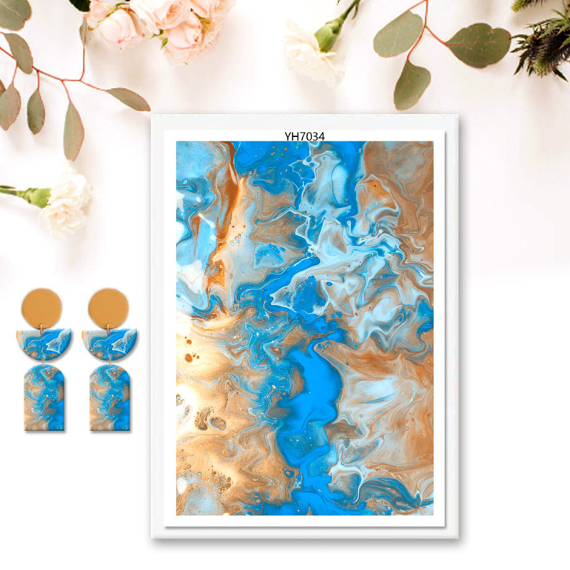 Marbled Polymer Clay Statement Earrings โ photo 3