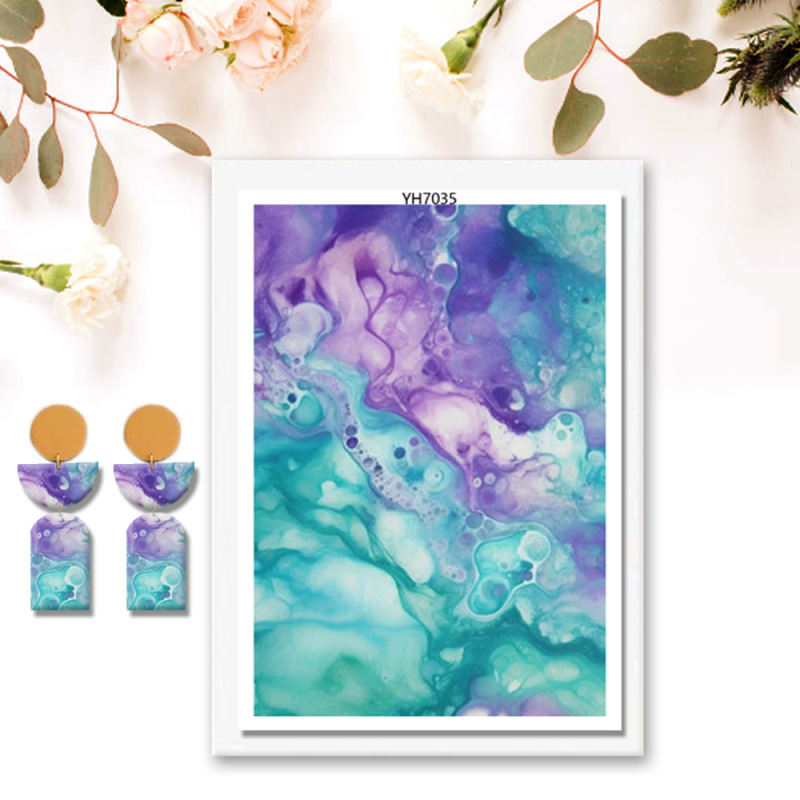 Marbled Polymer Clay Statement Earrings โ photo 4