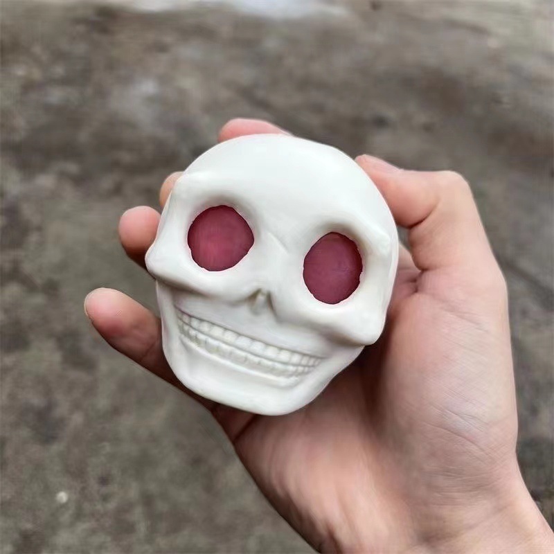 Squishy Skull Stress Ball with Bulging Eyes