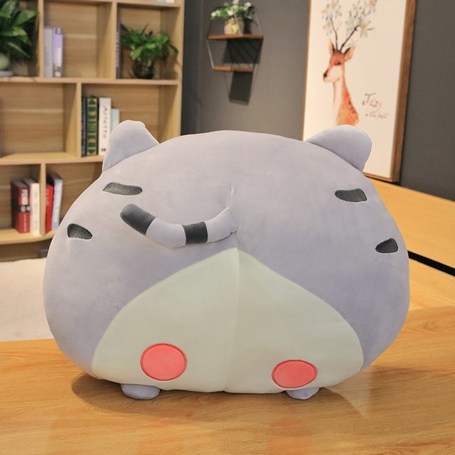 Grey Cat-Butt Loaf Pillow Plush