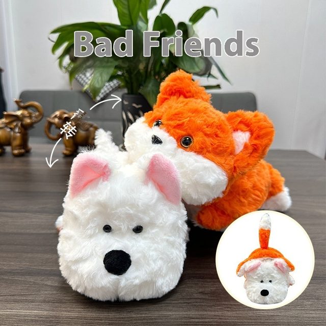 Reversible Dog & Fox Flip Plush 18cm โ photo 2