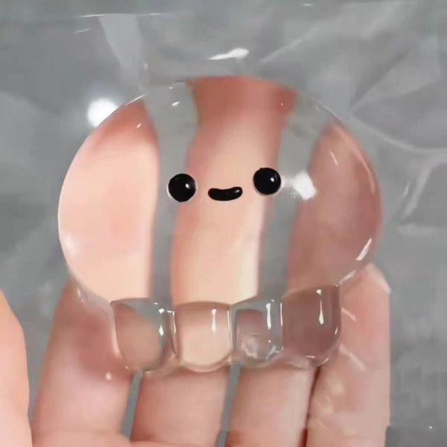 Clear Smiley Bubble Squish Ball