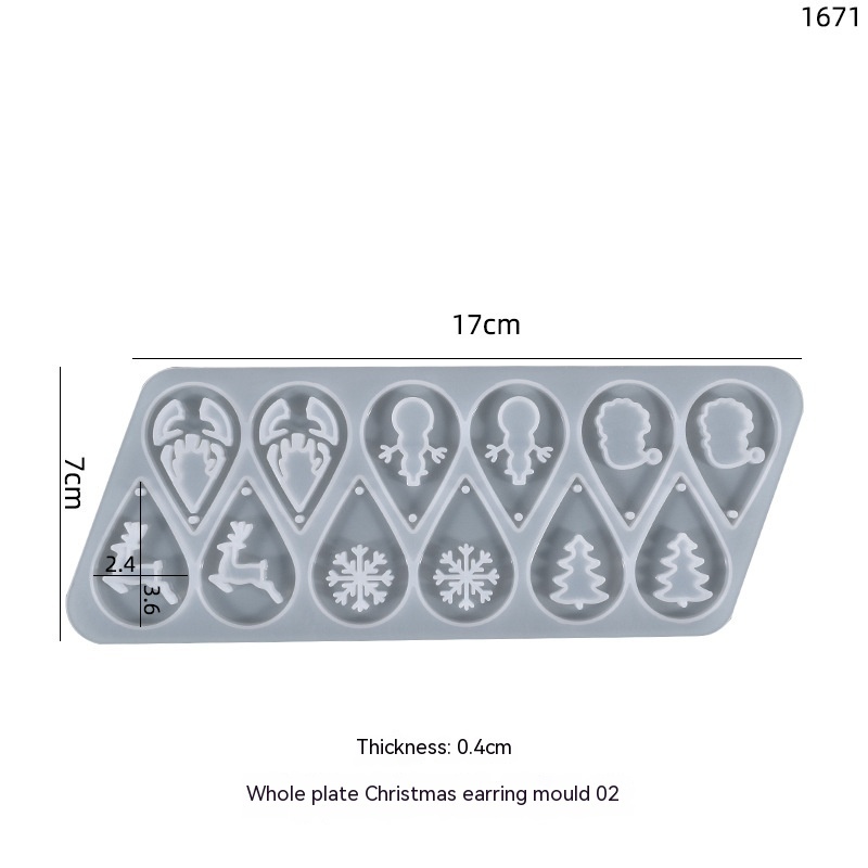 Christmas Earring Silicone Mold, Tree & Reindeer — photo 2
