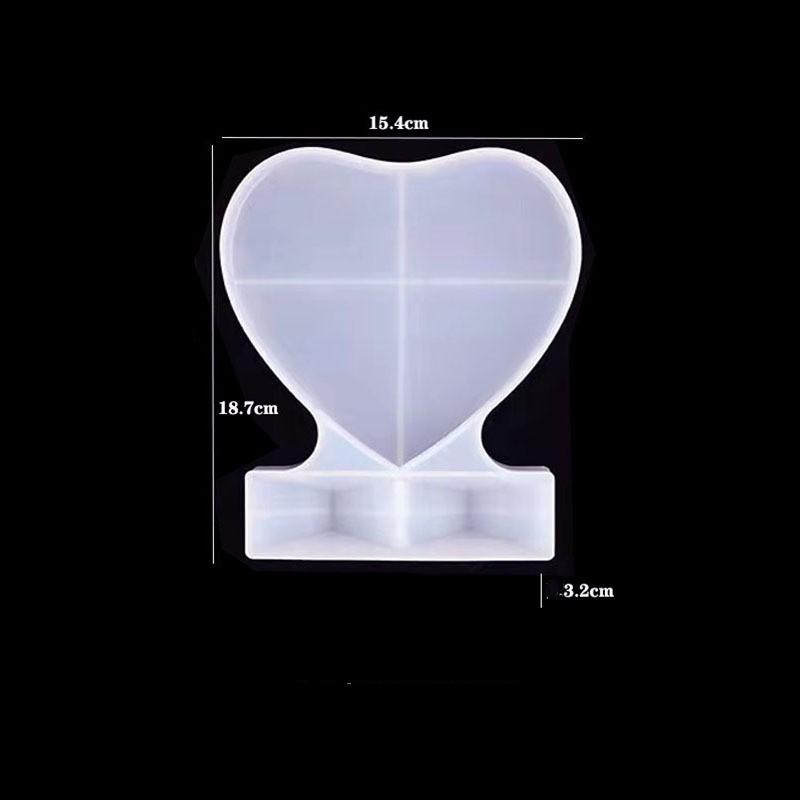 Double Heart Silicone Resin Mold with Stand โ photo 2