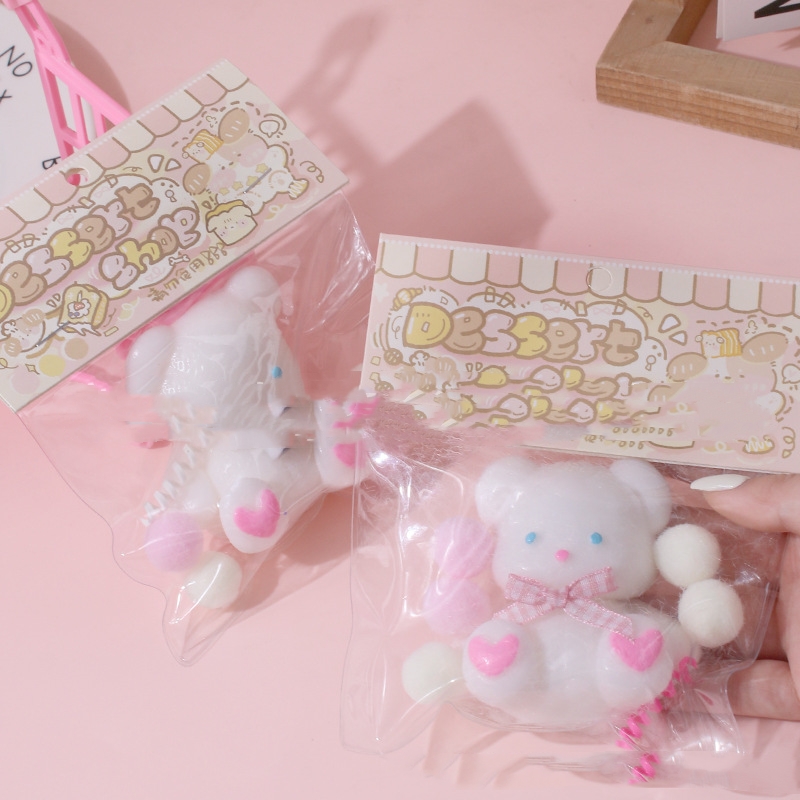 White Love Bear Squishy With Heart Feet โ photo 2