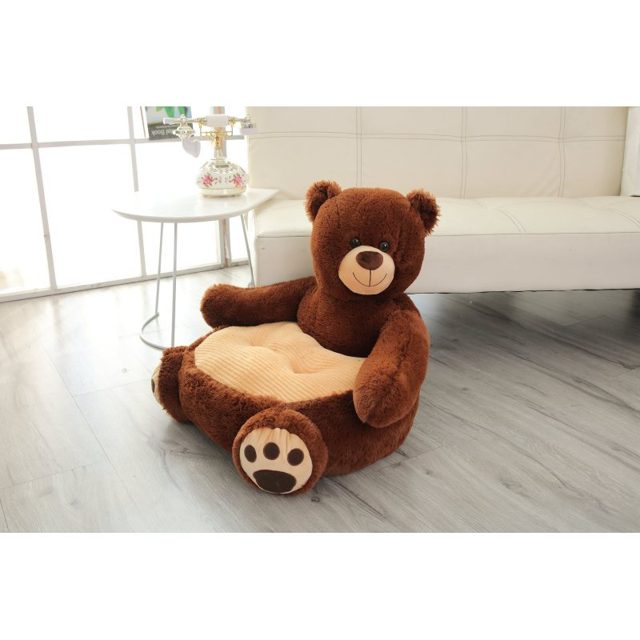 Cozy Brown Bear Kids' Plush Sofa Chair