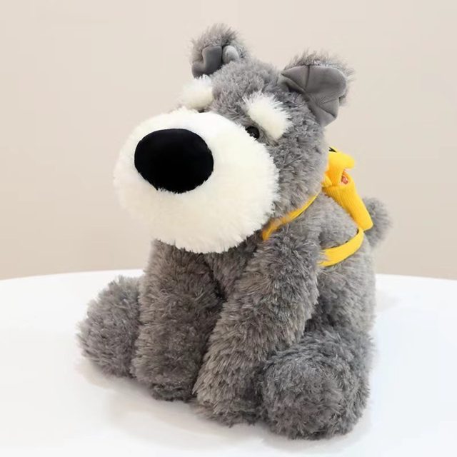 Fluffy Gray Schnauzer Dog Plush โ photo 2
