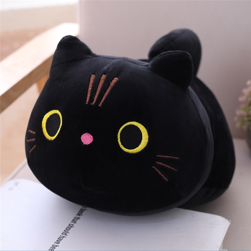 Chubby Grey Cat Plush Pillow โ photo 2