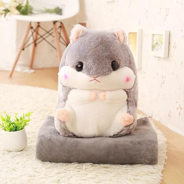Cuddly Hamster Plush With Blanket