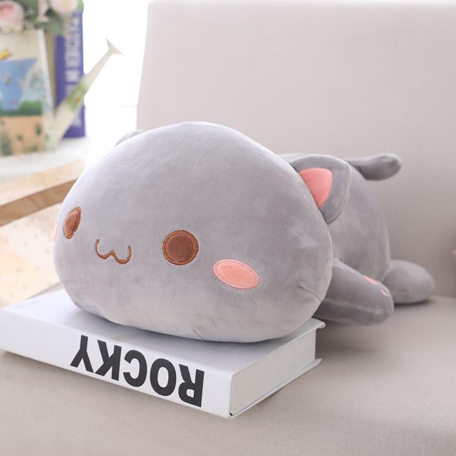 Sleepy Grey Kitty Cushion Plush โ photo 4