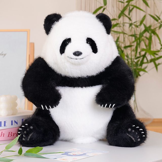 Realistic Sitting Panda Plush (35cm)