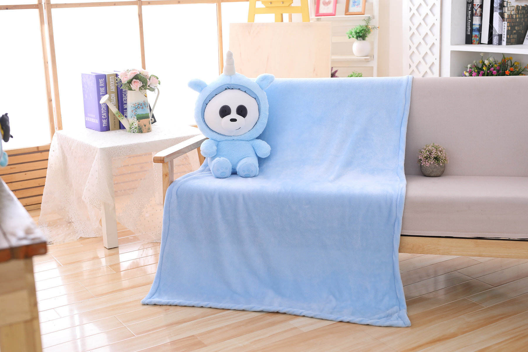 Panda in Unicorn Onesie Plush + Blanket Set โ photo 2