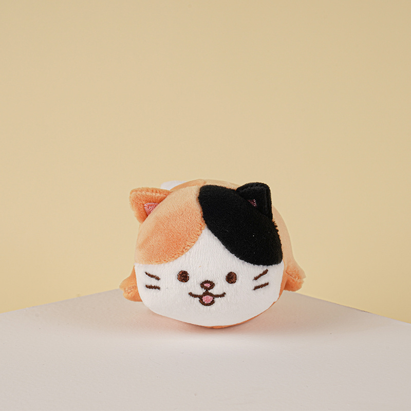 Calico Cat Round Plush Charm