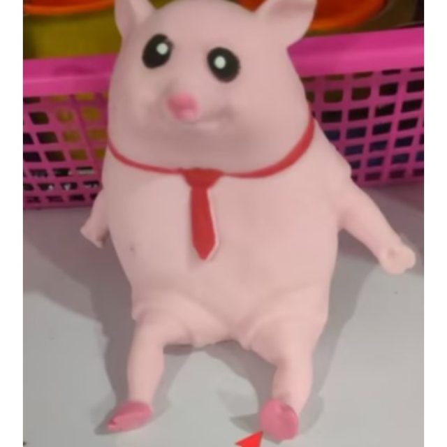Pink Piggy in a Red Tie Squishy โ photo 2