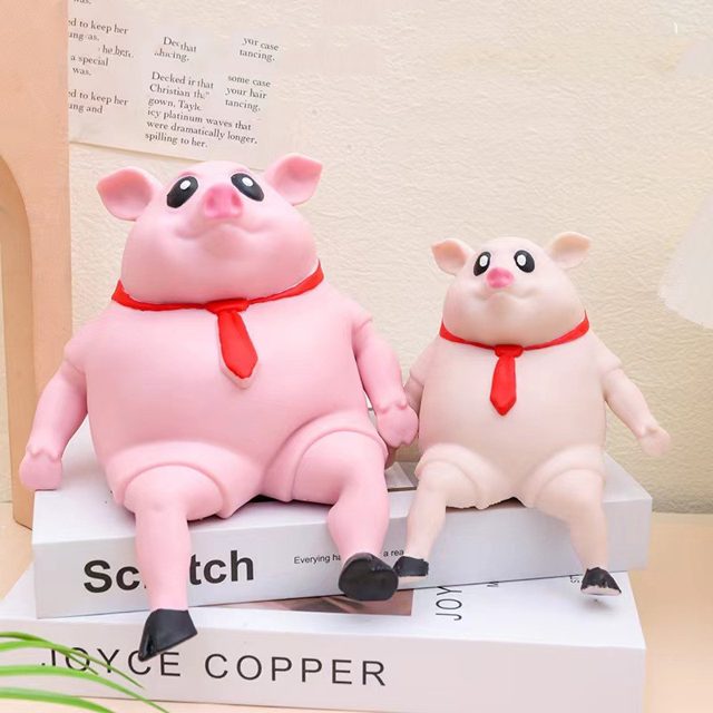 Pink Piggy in a Red Tie Squishy