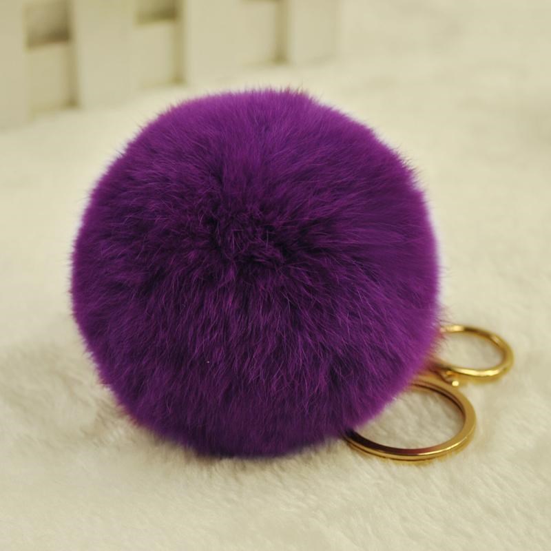 Fluffy Rex Rabbit Fur Pom Keychain โ photo 5