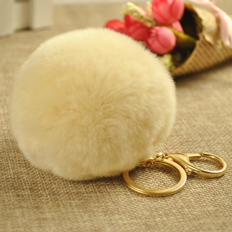 Fluffy Rex Rabbit Fur Pom Keychain โ photo 4
