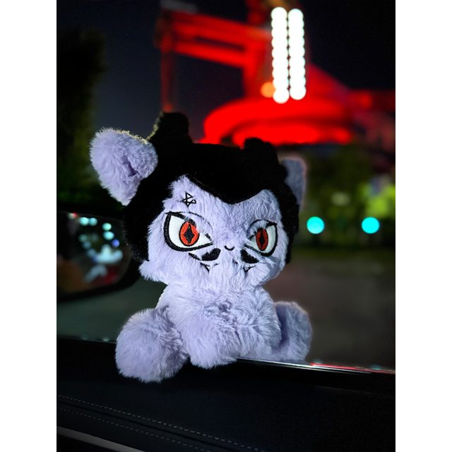 Lavender Vampire Cat Plush With Hood