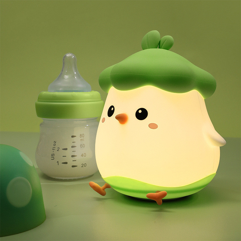 Chick Silicone Night Light with Leaf Hat