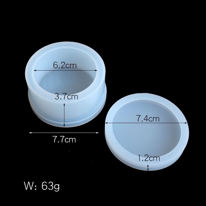 Faceted Trinket Jar with Lid Silicone Resin Mold โ photo 3