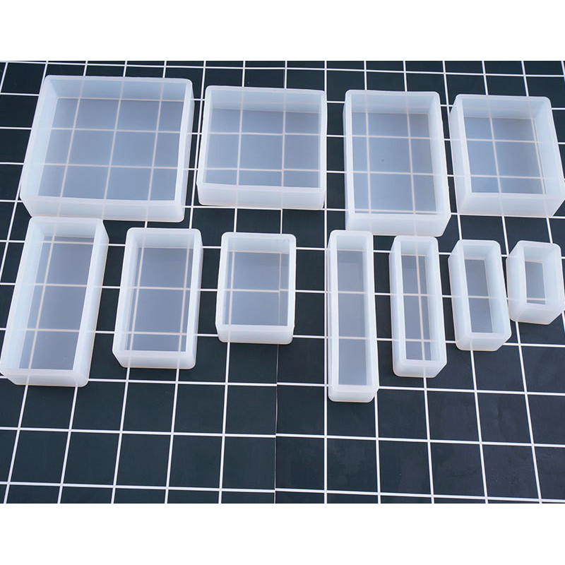 Square & Rectangle Silicone Resin Molds, 12 Sizes