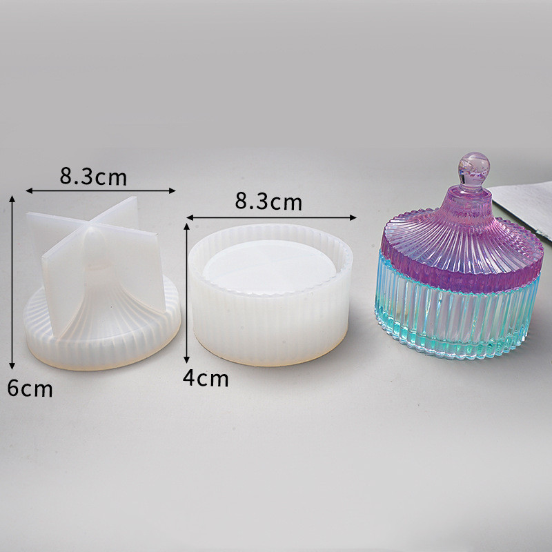 Ribbed Candy Jar Silicone Resin Mold Set