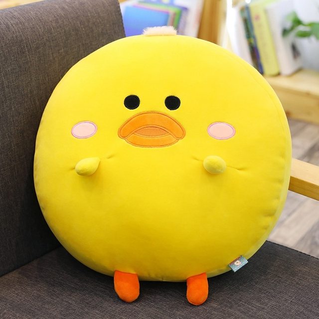 Roly-Poly Yellow Chick Round Cushion Pillow