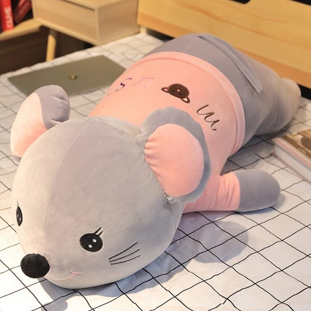 Wide-Eyed Mouse Cuddle Pillow Plush