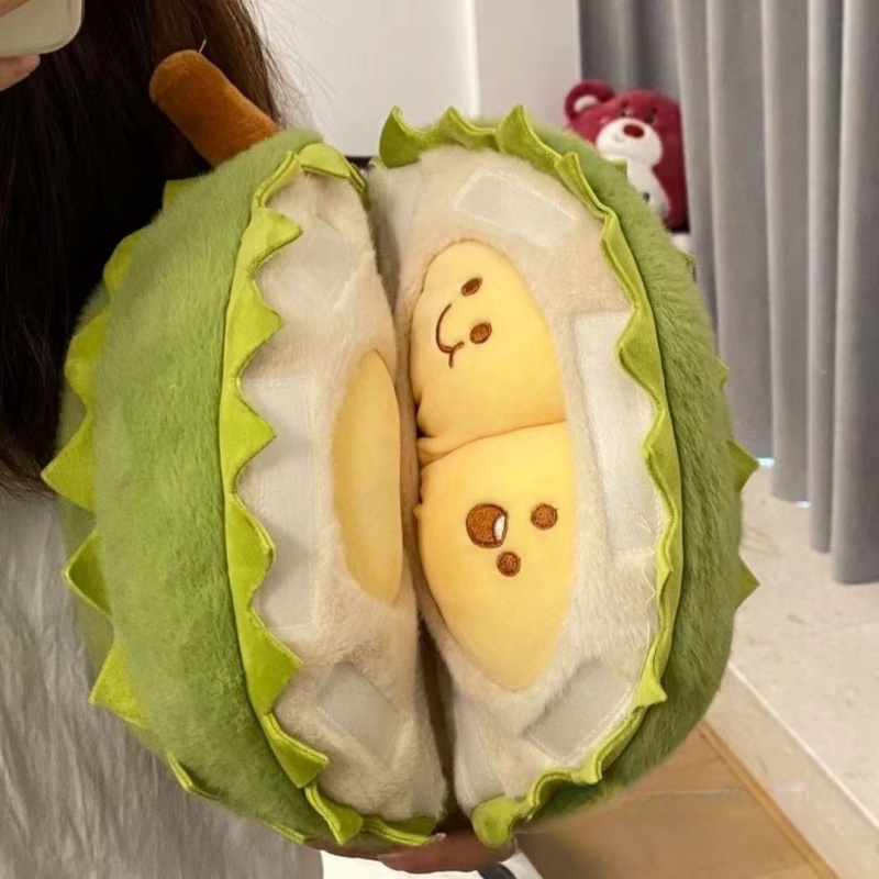 Openable Durian Fruit Plush With Pods