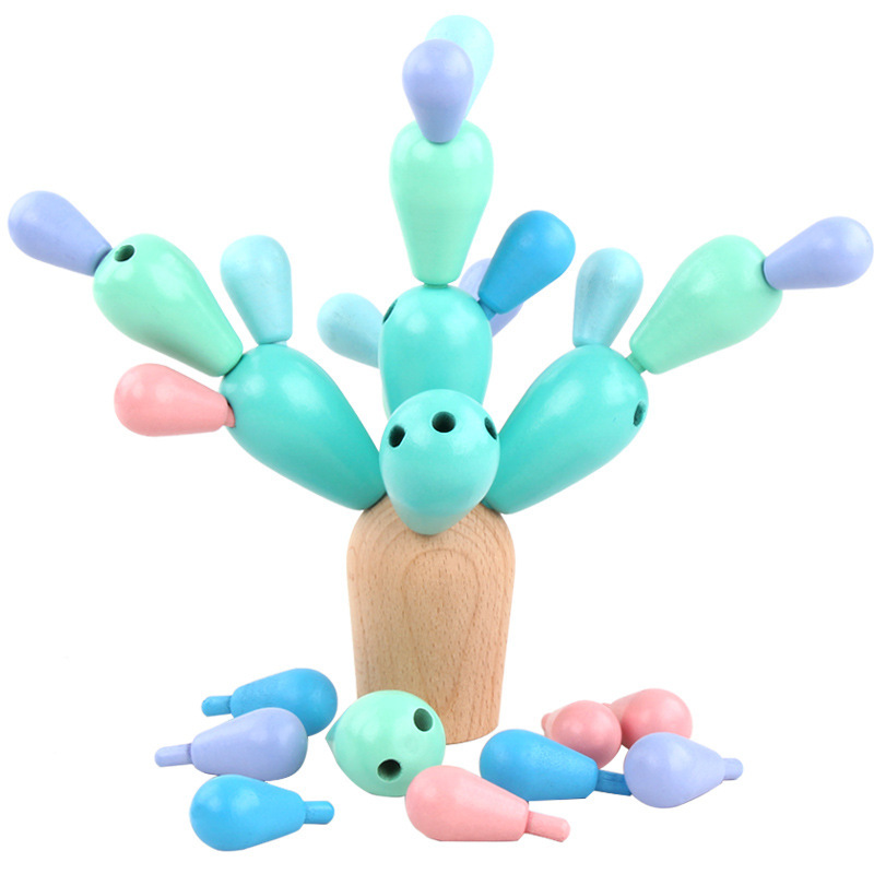 Wooden Balancing Cactus Stacking Toy โ photo 2