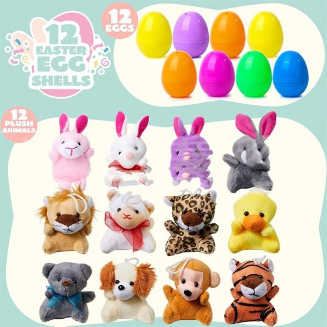 Easter Egg Surprise Mini Plush Animals (12 Pack)