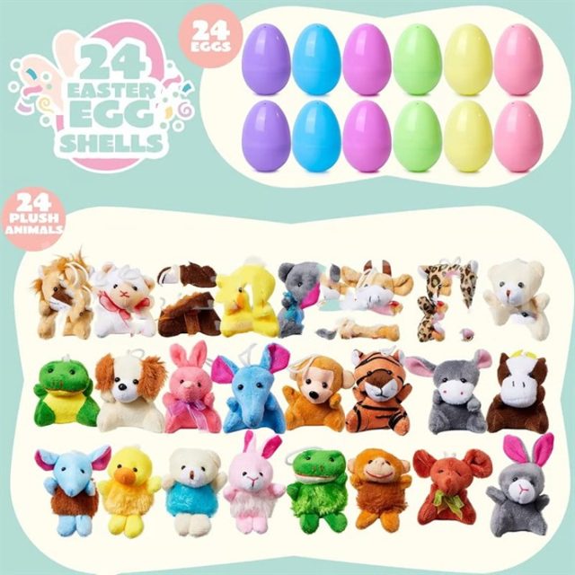 Easter Egg Surprise Mini Plush Animals (24 Pack)