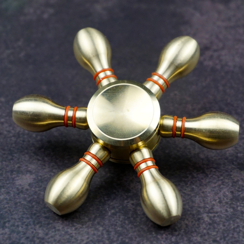 Brass Six-Arm Hand Spinner Fidget โ photo 2