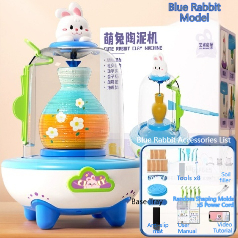 Cute Rabbit Electric Clay Pottery Wheel Kit — photo 4