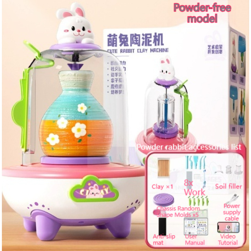 Cute Rabbit Electric Clay Pottery Wheel Kit — photo 5