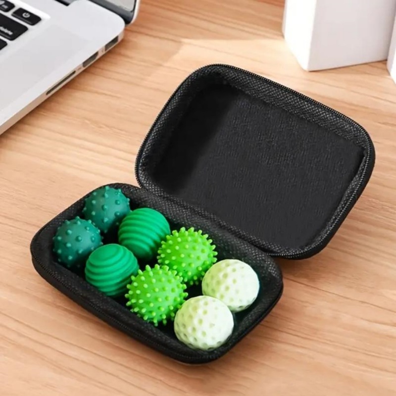 Textured Sensory Massage Ball Set in Zip Case
