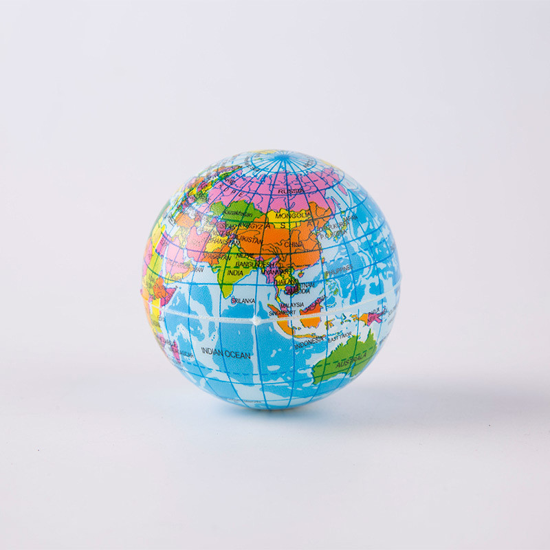 Earth Globe Foam Stress Ball, 63mm
