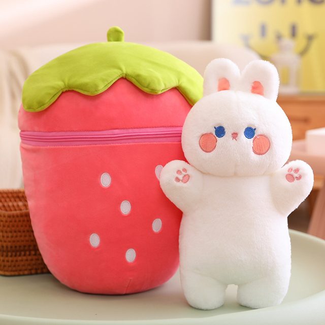 Strawberry Pouch & Bunny Plush Set โ photo 2